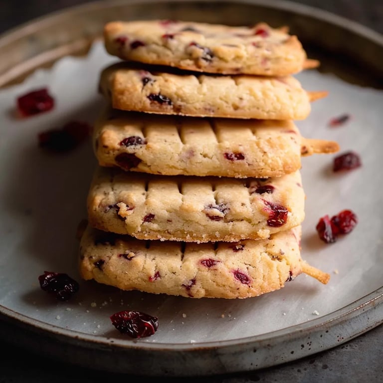Orange Cranberry Shortbread Cookies