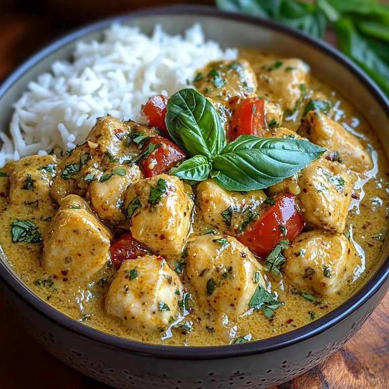 Hähnchen mit Basilikum in Kokos-Curry-Soße: Ein Unglaubliches Ultimatives Rezept für 2 Personen