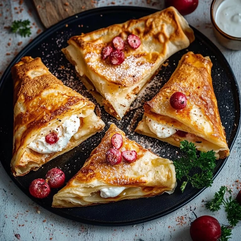 Pfannkuchen mit Quarkfüllung