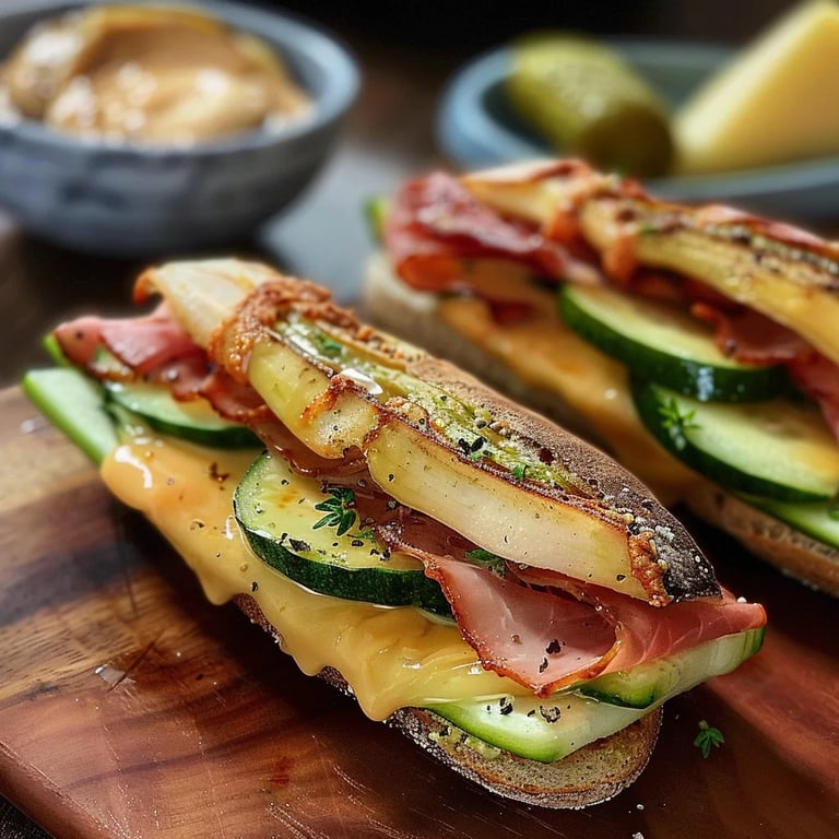 Sándwich de Calabacita con Jamón y Queso