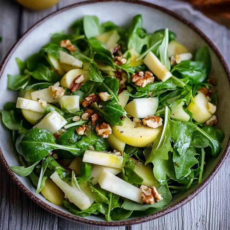 Feldsalat mit Walnüssen und Apfel
