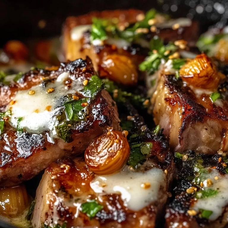Geröstete Rosenkohl mit knusprigem Rinder-Speck und cremiger Knoblauchsauce