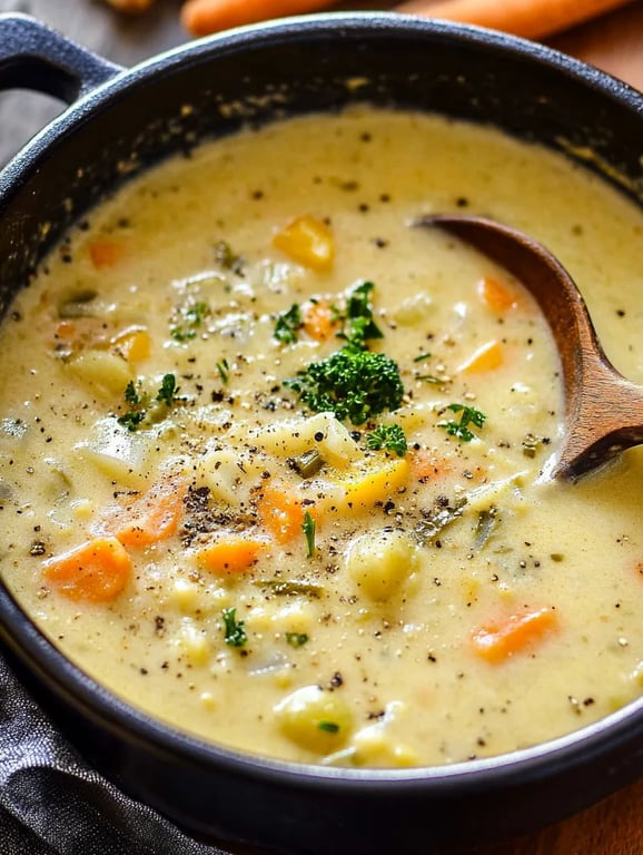 One Pot Creamy Vegetable Soup