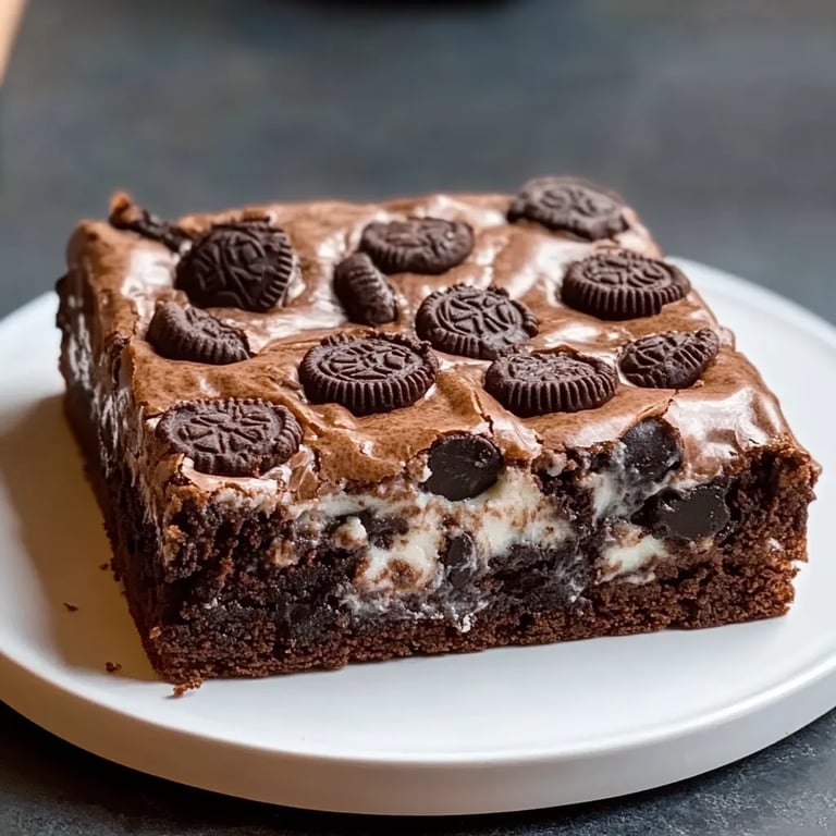 Einfacher, saftiger Oreo-Brownie