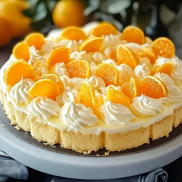 Saftiger Fantakuchen mit Mandarinen & Vanillecreme