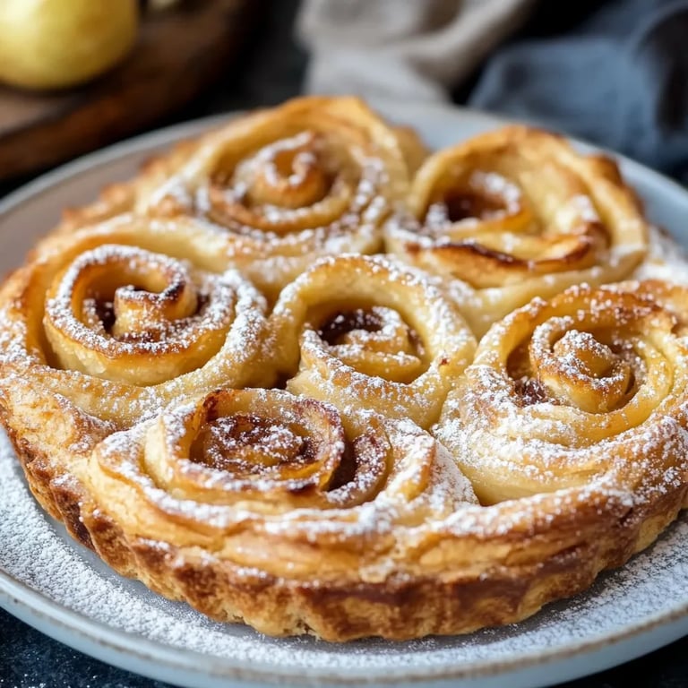Apfel Zimt Schnecken mit Blätterteig