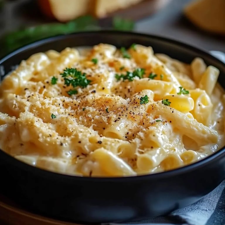 Nudeln in Käse Sahne Soße