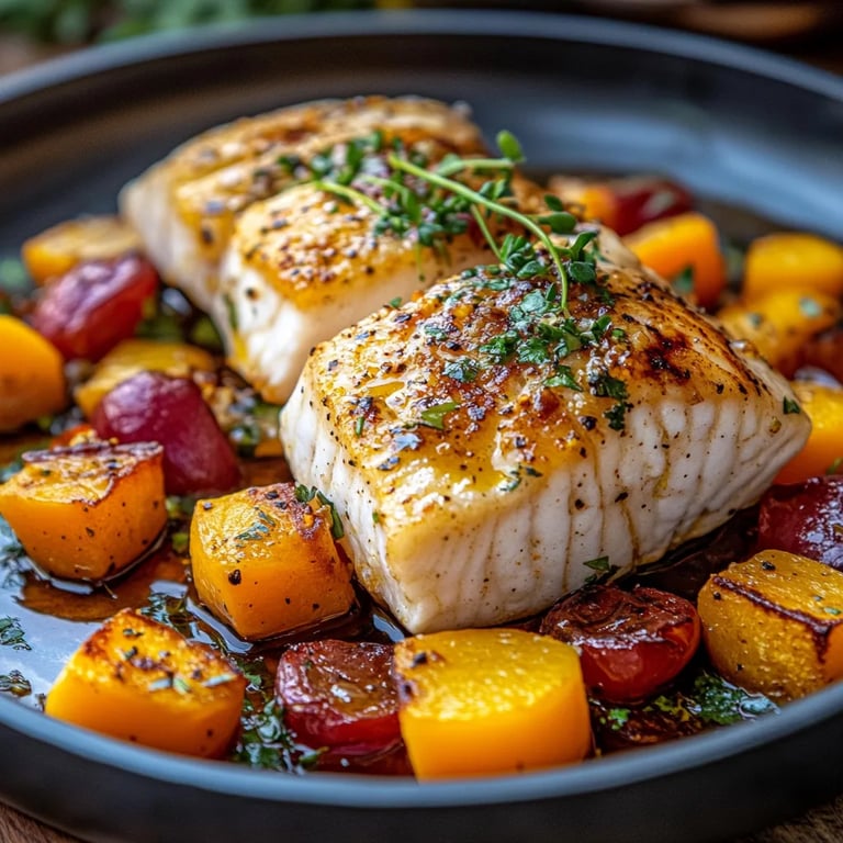 Healthy Halibut with Butternut Squash