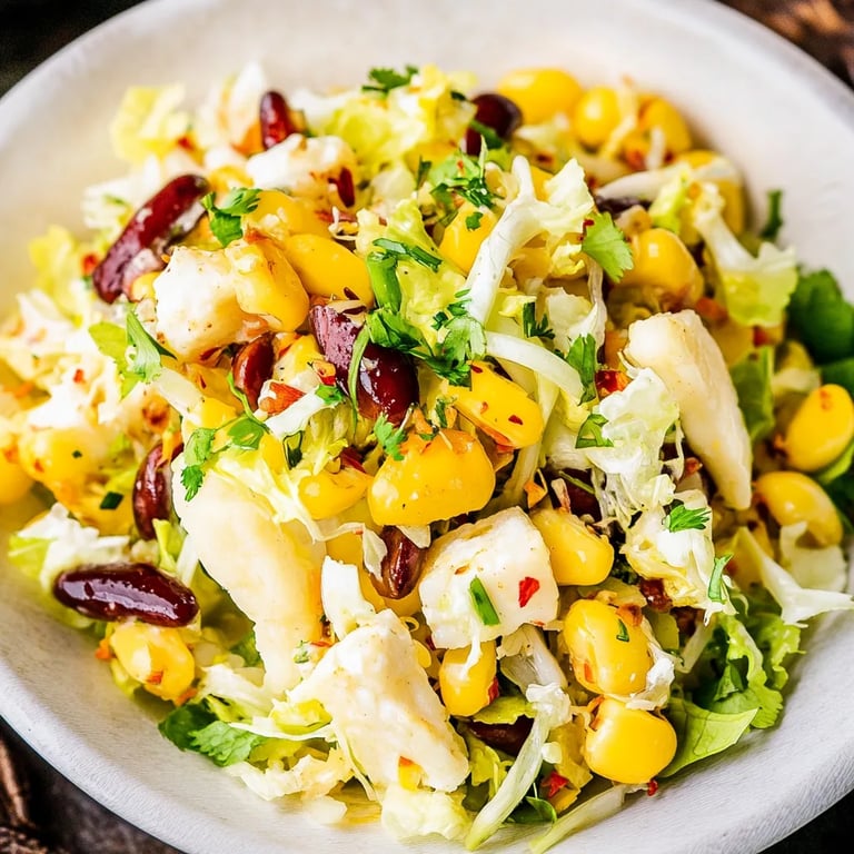 Chinakohl-Salat mit Mais und cremigem Honig-Senf-Dressing