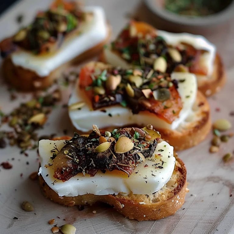 Pumpernickel Häppchen mit Frischkäse