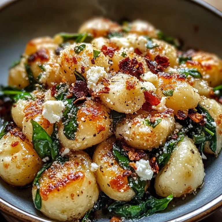 Cremige Gnocchi mit Spinat und Feta