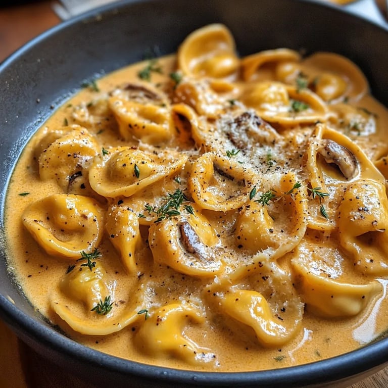 Creamy White Wine Pumpkin Tortellini
