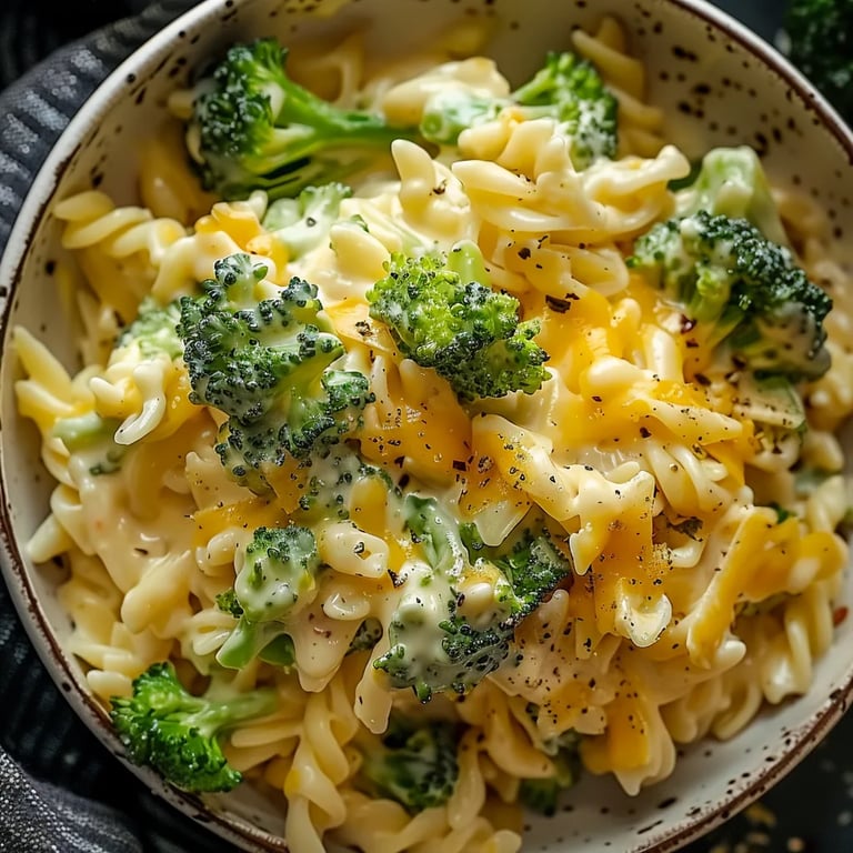 Creamy One-Pot Broccoli Cheddar Orzo