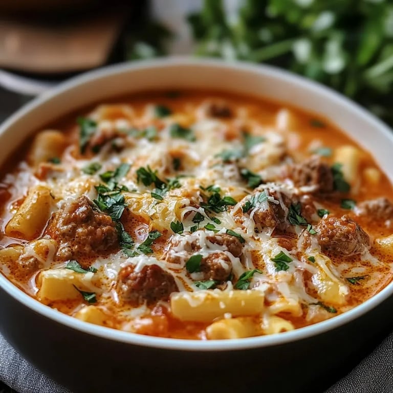 Hearty Italian Sausage Soup with Creamy Parmesan