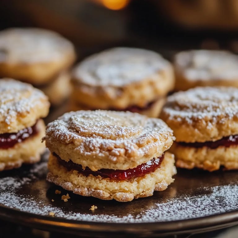 Leckere Streuselplätzchen mit Marmeladenfüllung