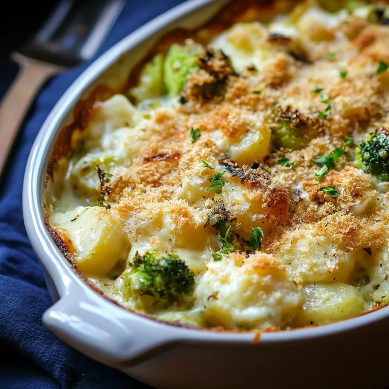 Cremiger Rosenkohl-Kartoffel-Auflauf