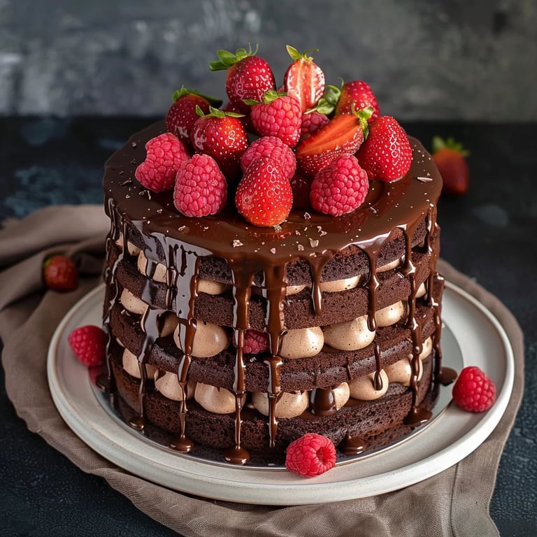 Pastel desnudo de chocolate fondant