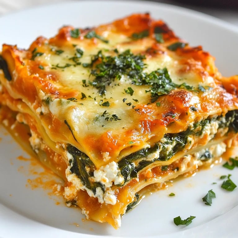 Vegetarian Pumpkin Spinach Lasagna