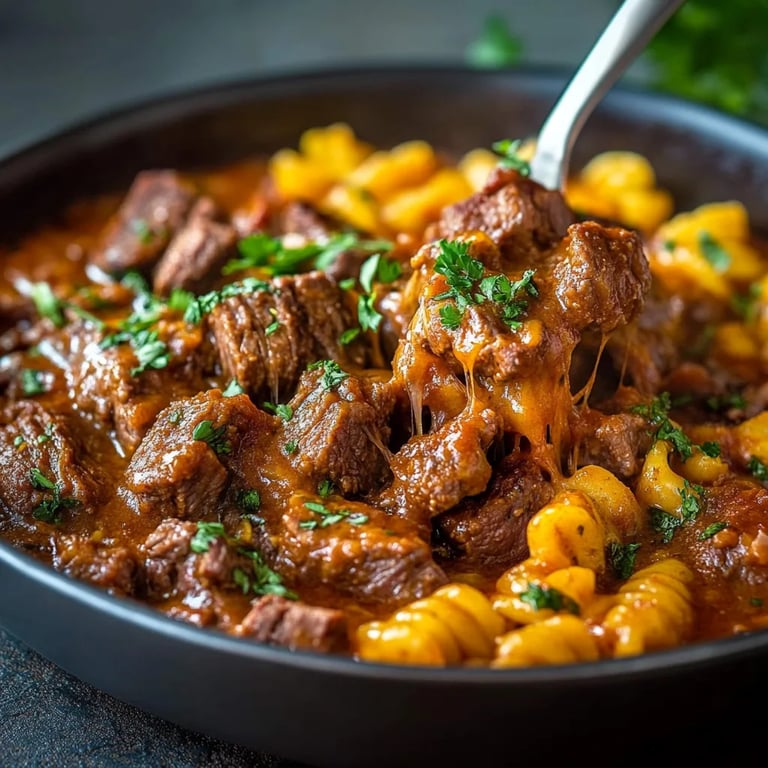 Saftiger Hackfleisch Nudelauflauf