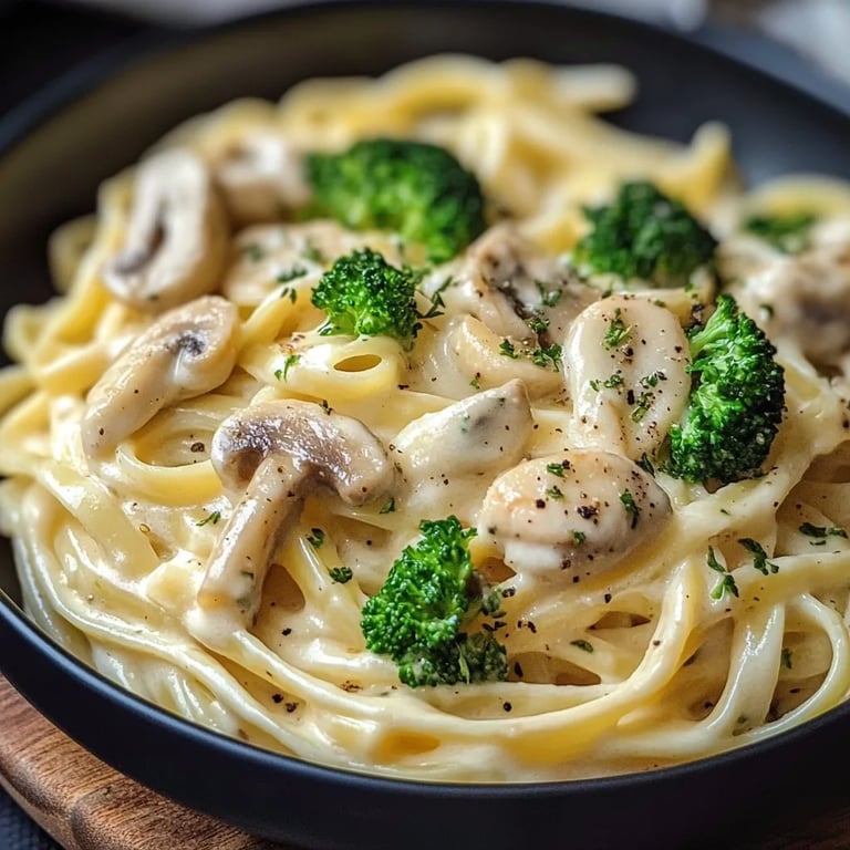 Cremige Hähnchen-Brokkoli-Pasta