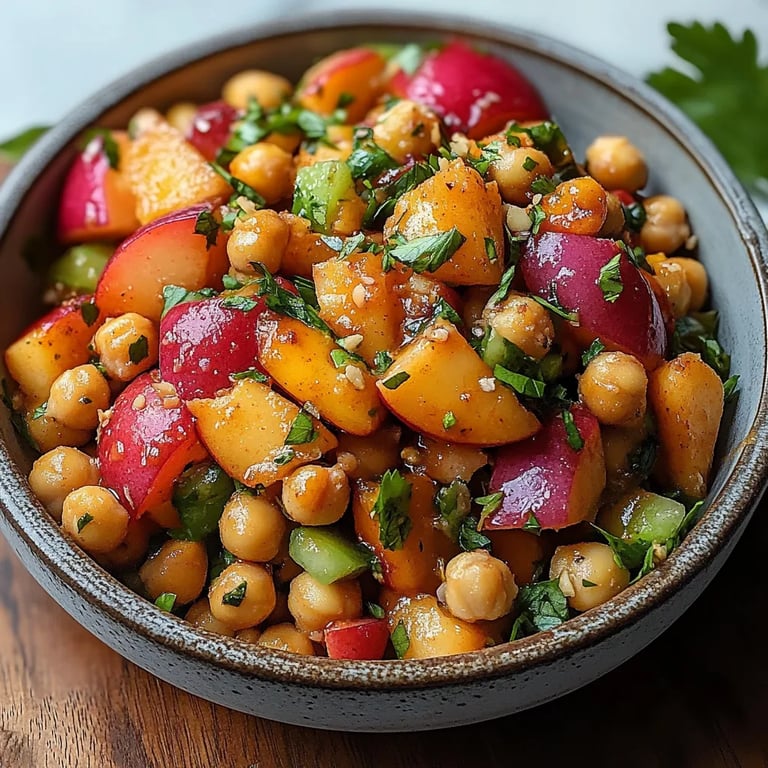 Chickpea Peach Salad w/ Honey Lime Dressing: An Amazing Ultimate Recipe