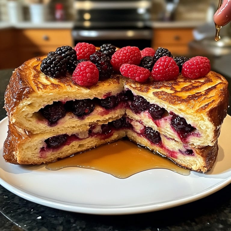 Festive Berry Croissant French Toast Bake​