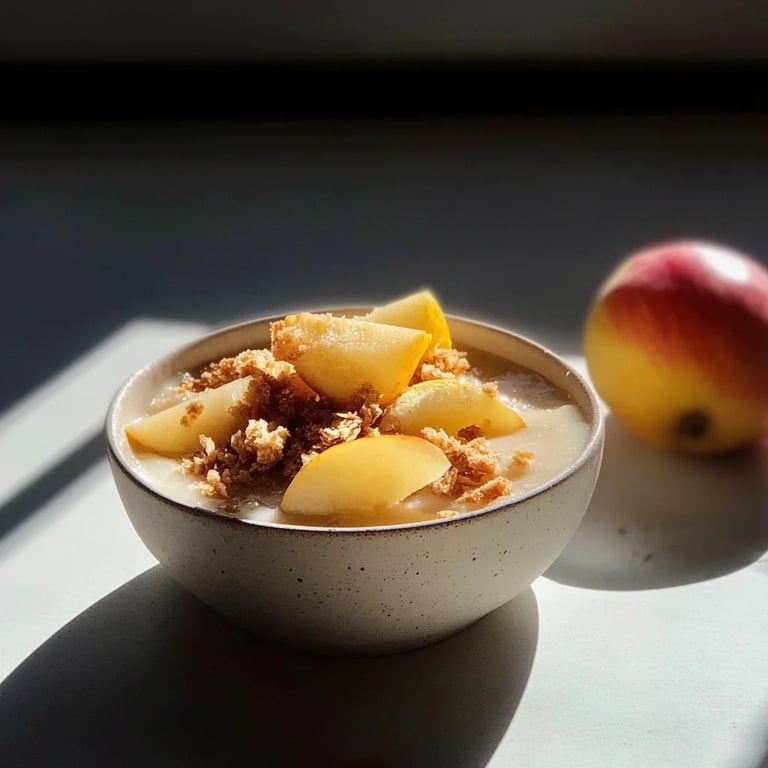 Bratapfel Crumble auf Zimtcreme