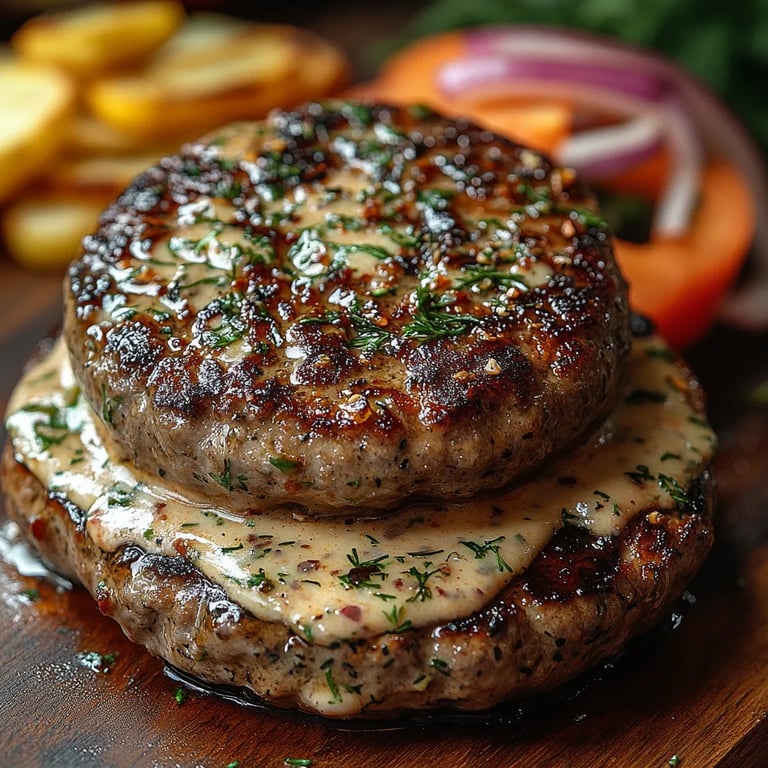 Hamburguesas de Carne con Salsa Cremosa de Eneldo: La Increíble Receta Secreta