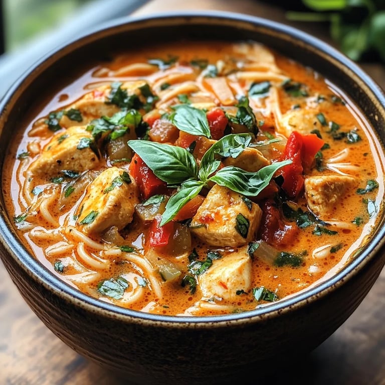 Thailändische Curry-Hühnersuppe mit Nudeln: Eine unglaubliche, ultimative 5-Minuten-Rezept