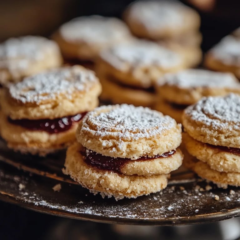 Leckere Streuselplätzchen mit Marmeladenfüllung