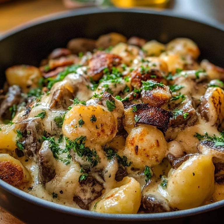 Cremige Gnocchi-Pilz-Pfanne