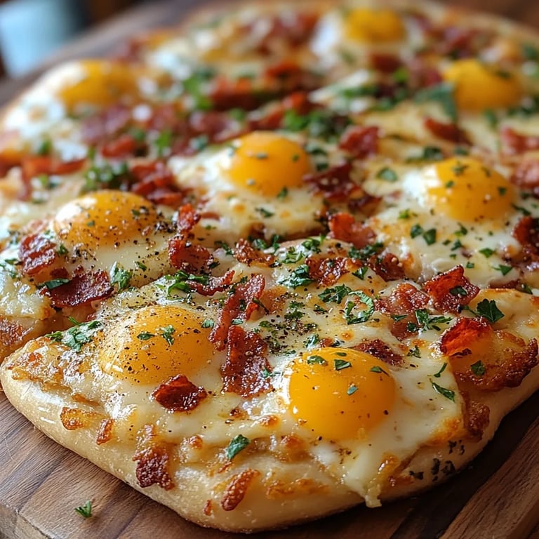 Frühstückspizza mit Speck, Ei und Käse: Ein Unglaubliches Ultimatives Rezept