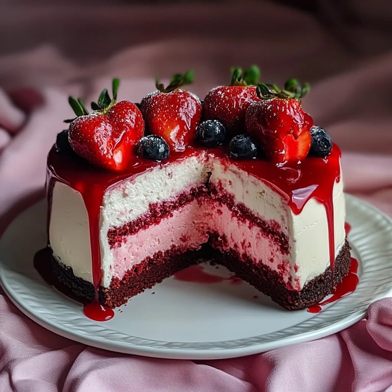 Red Velvet Strawberry Cheesecake
