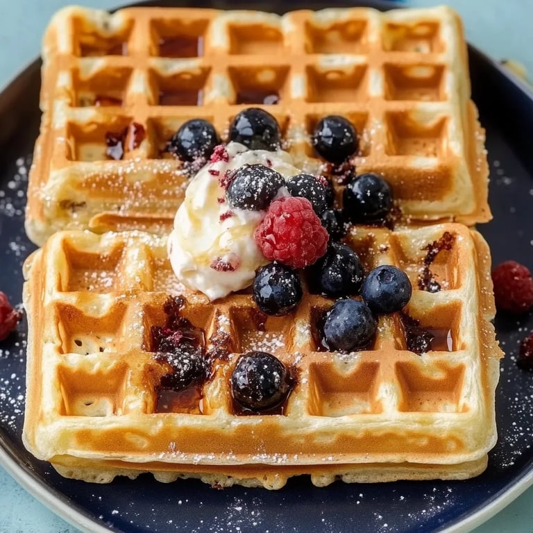 Blaubeer-Joghurt-Waffeln
