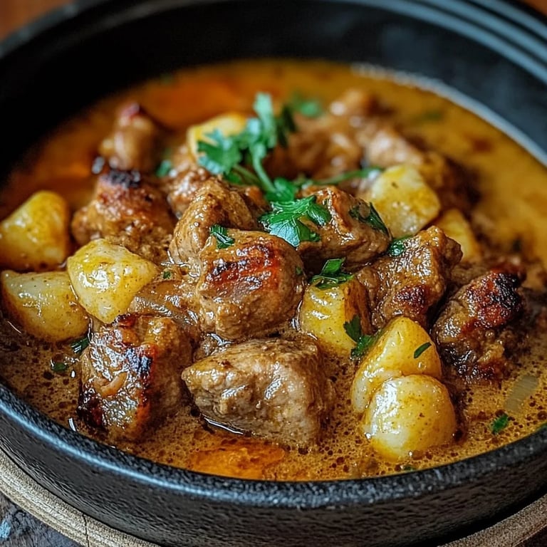 Schaschlik-Topf aus dem Ofen