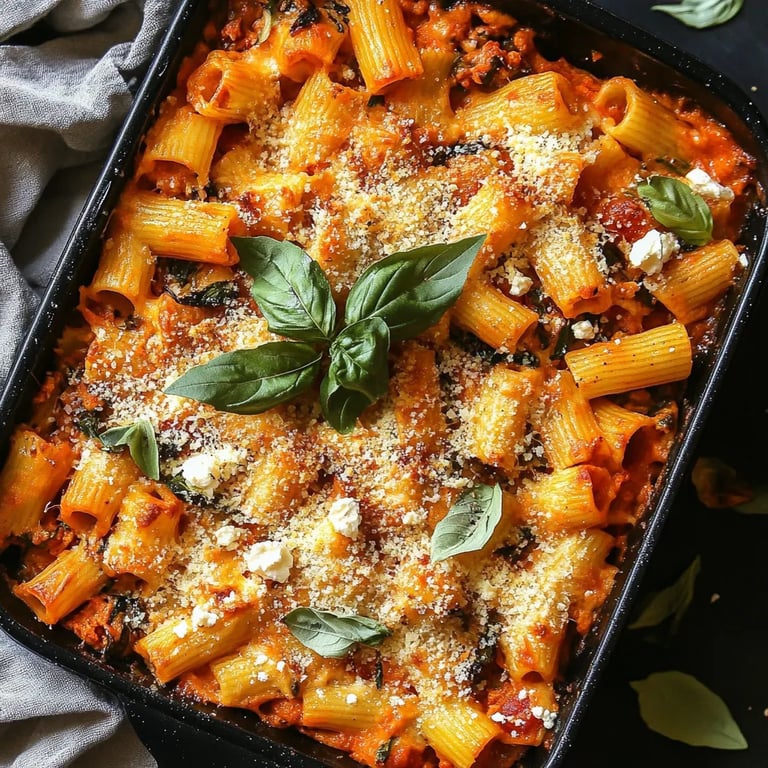 Pasta Bake with Pumpkin Tomato Sauce