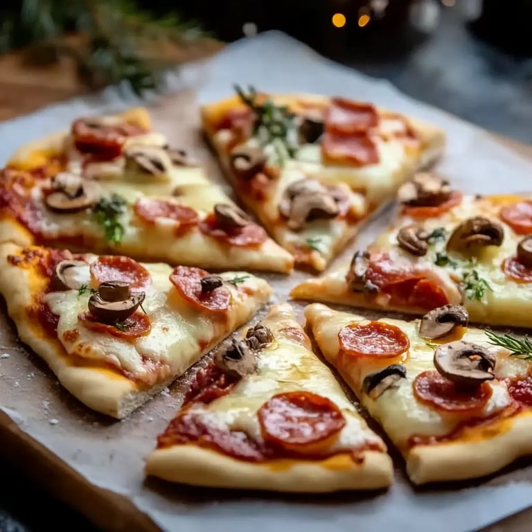 Mini-Pizza Weihnachtsbaum