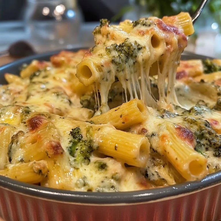 Creamy Pesto Chicken and Broccoli Pasta Bake