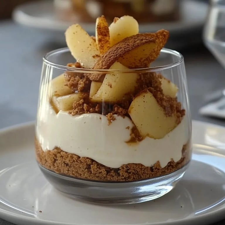 Spekulatius-Apfel-Cheesecake Dessert im Glas
