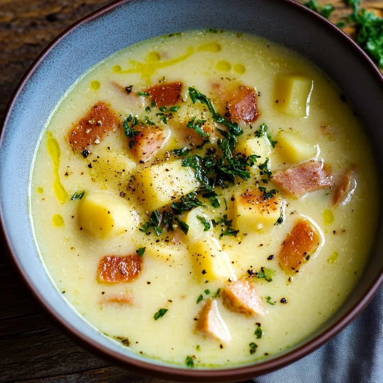 Omas Kartoffelsuppe mit Würstchen