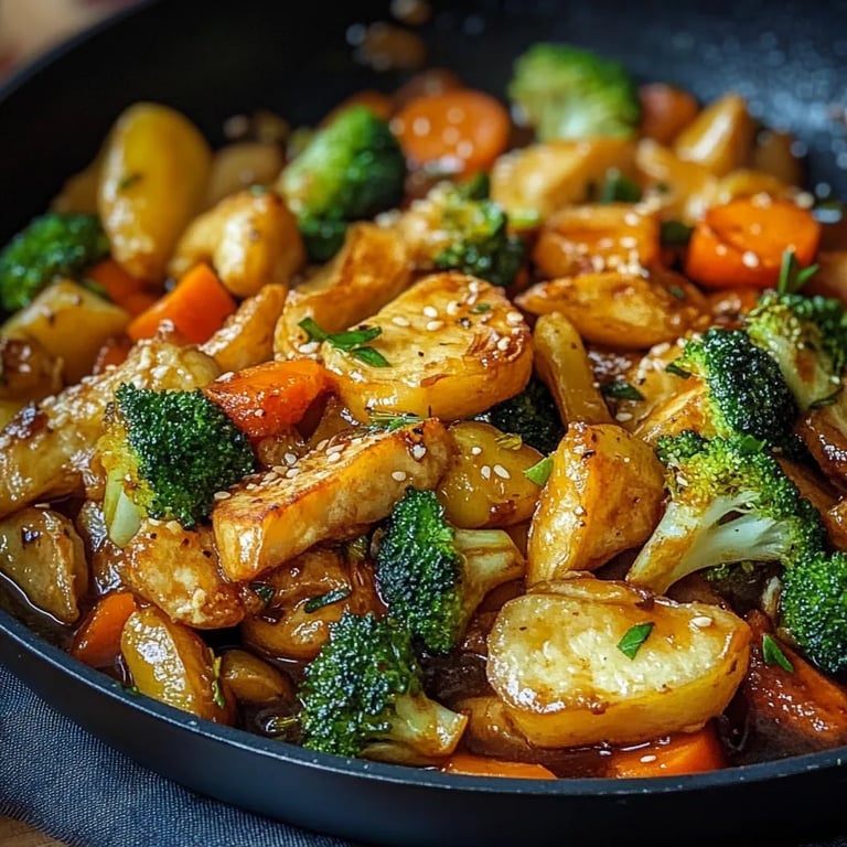 Gemüsepfanne mit Hähnchen