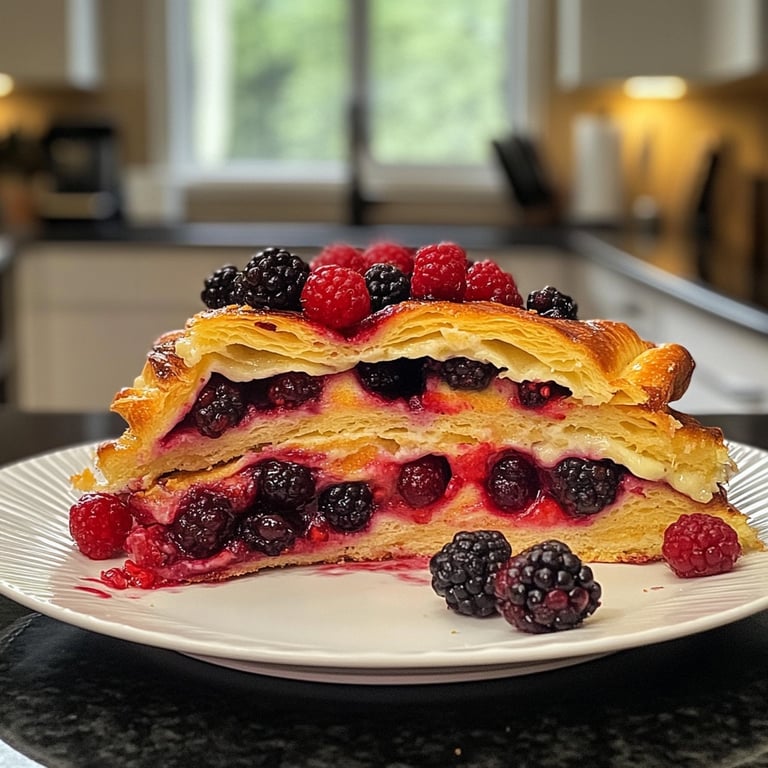 Festive Berry Croissant French Toast Bake​