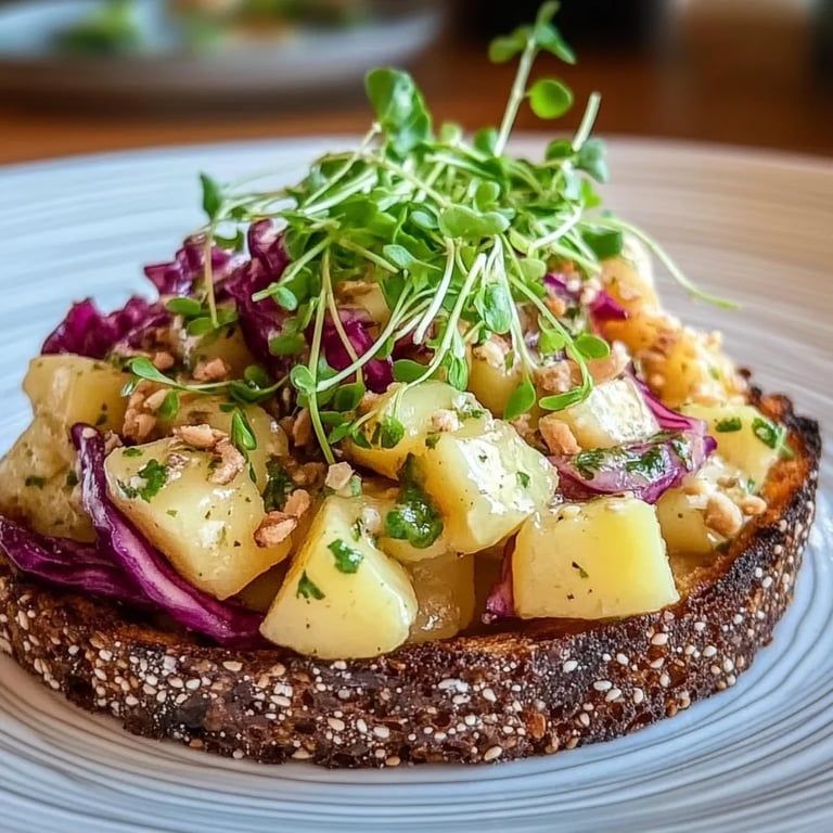 Käsetatar mit Apfel & Rotkraut