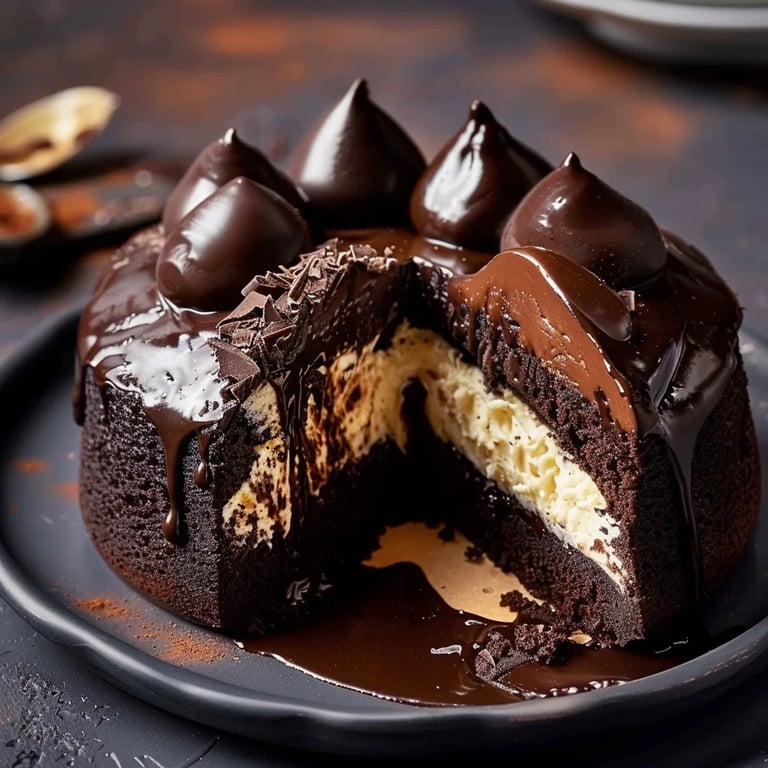 Schoko-Gugelhupf mit Cheesecakefüllung