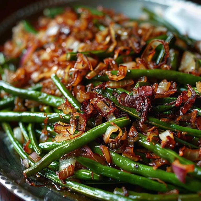Roasted Green Beans with Caramelized Shallots