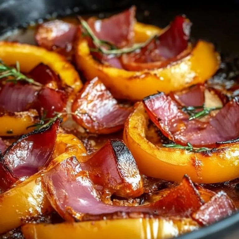 Kürbisspalten mit Speck