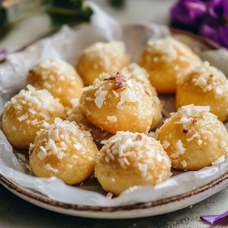 Super zarte Kokos Mandel Bällchen mit Tonkabohne