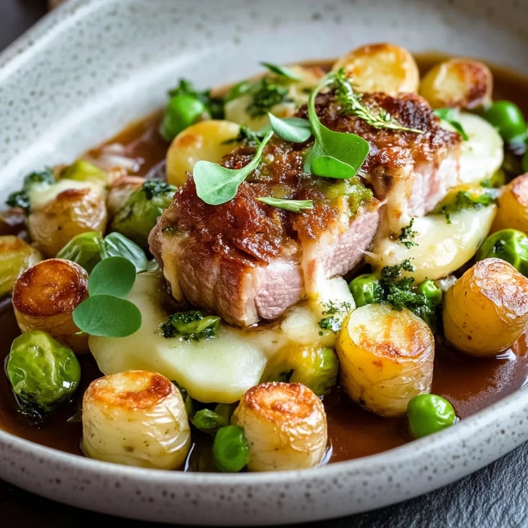 Rosenkohl Auflauf mit Kartoffel und Hackfleisch