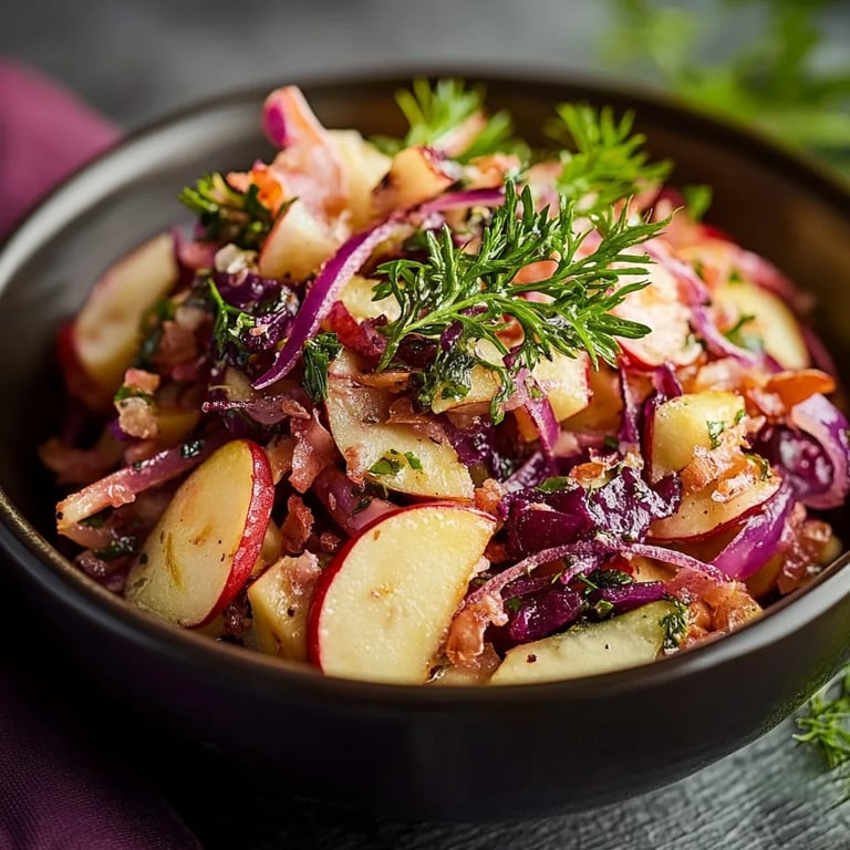 Rotkohl-Apfel-Karotten-Salat