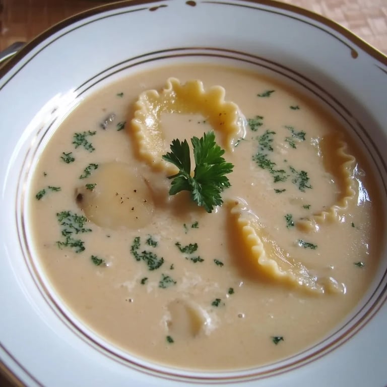 Parmesansuppe mit Trüffelöl
